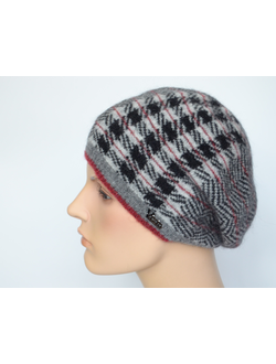 Женский берет в клетку Vizio Италия 8076 BO серый фото
