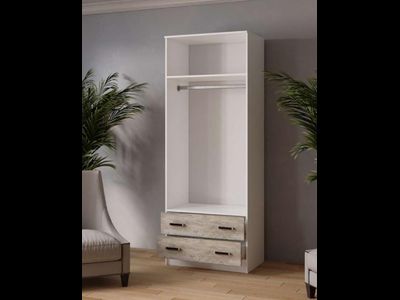 Шкаф двухстворчатый 08 Лагуна Белый/Юкон (ТЭКС