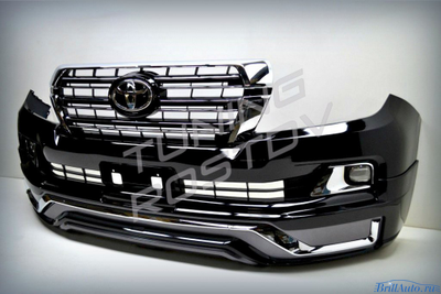 Бампер + губа MODELLISTA (V2) Toyota Land Cruiser 200 2007-2015 в стиле 2016+