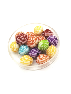 Бусины пластиковые фигурные, 10 мм розочки микс