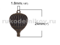 подвеска "Воздушный шар", цвет-античная бронза