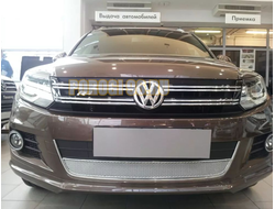 Защита радиатора для Volkswagen Tiguan 2011-2016 (4 части) chrome верх