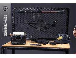 Стол и табурет 1/6 (деревянные) - КОЛЛЕКЦИОННАЯ ДИОРАМА 1/6 Agent Tactical Desk and Chair (M2419) - MMMTOYS