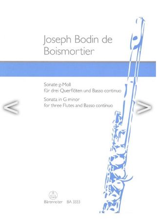 Boismortier, Joseph Bodin de Sonate g-Moll op.34,1 für 3 Flöten und Klavier