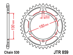 Звезда ведомая (48 зуб.) RK B6840-48 (Аналог: JTR859.48) для мотоциклов Yamaha