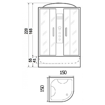 Душевая кабина River Temza 150/150/55 МТ 150x150