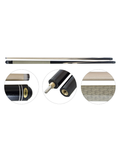 Кий для русского бильярда 2-pc «Мастер» (чёрный граб, граб), гравировка «Фонтанчики»