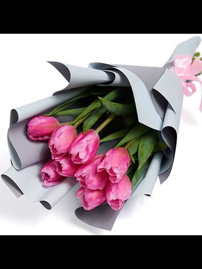 Букет розовых тюльпанов