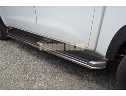 Защита порогов 42,4 мм ТСС для Changan Hunter Plus 2023-