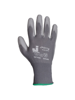 Перчатки защитные из полиэфира с полиуретановым покрытием Jeta Safety JP011g серые