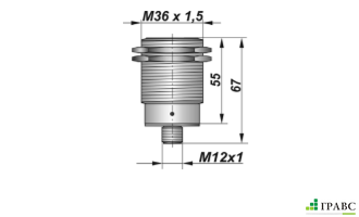 Индуктивный взрывозащищенный датчик SNI 50-12-D-P12 резьба М36х1,5