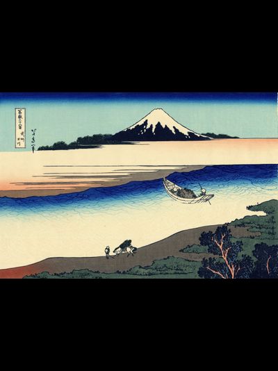 Картина обогреватель, репродукция японской живописи Река Татэкава в Хондзё