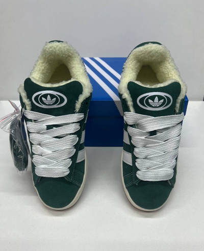 Adidas Campus 00s Dark Green с мехом