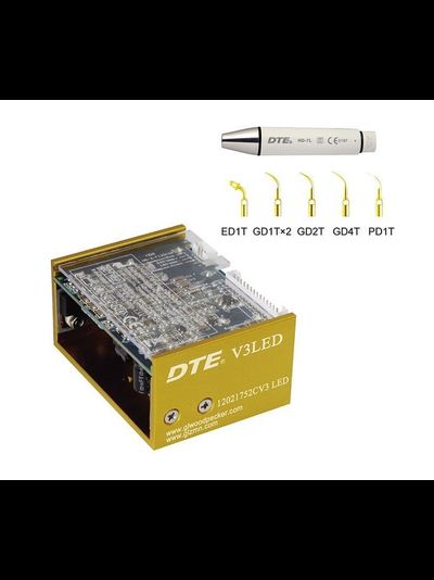 DTE-V3 LED - встраиваемый ультразвуковой скалер с фиброоптикой, съемный автоклавируемый наконечник, 6 насадок в комплекте Woodpcker (Китай)
