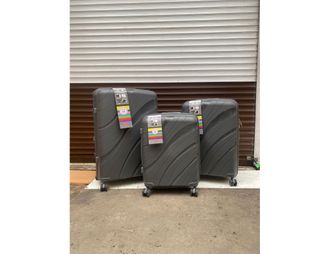 Комплект из 3х чемоданов Impreza Sea Полипропилен S,M,L Темно-серый