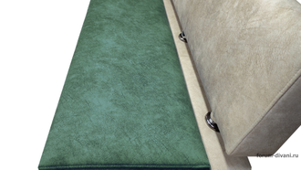 Кухонный  ДИВАН "ФОРУМ-4" Зеленый/Слоновая кость