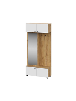 Милан Вешалка (исполнение 2) Дуб Золотой/Белый Матовый