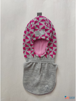 Шапка-шлем "Бантики" 20201-07, цвет серый, розовый р. 48-50