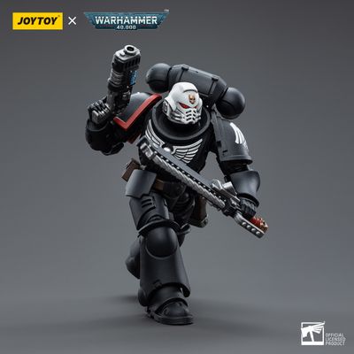 Сержант-интерцессор Гвардии Ворона (Warhammer 40k) - КОЛЛЕКЦИОННАЯ ФИГУРКА 1/18 Raven Guard Intercessors Sergeant Ashan (JT4584) - JOYTOY