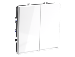 VLS020201 Выключатель двухклавишный с подсветкой, белый глянцевый-1