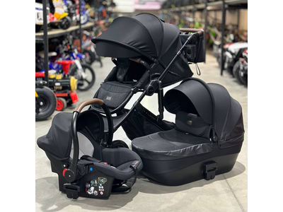 Детская коляска 3 в 1 Luxmom 808 Черный Экокожа