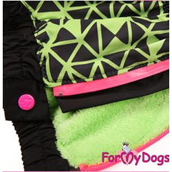 Теплый комбинезон для больших собак Паутинка чер/зел