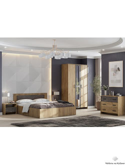 МСП 1 комплект мебели для спальни Дуб Золотой/Камень тёмный