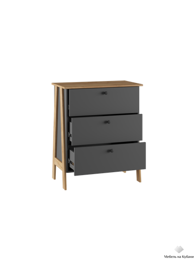 Теодора Комод ПВШ Графит/Дуб крафт