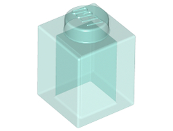 Brick 1 x 1, Trans-Light Blue (3005 / 4101685 / 4130371 / 4141275 / 6052994 / 6240551)