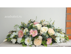Композиции из искусственных цветов " Розовый Эдэм " № С027