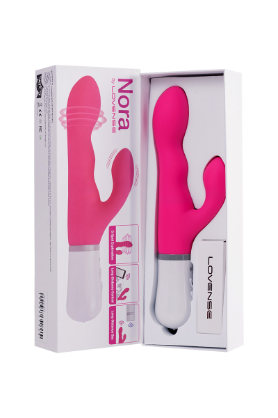 LE-02Вибратор LOVENSE Nora с клиторальным стимулятором, силикон, розовый, 24 см