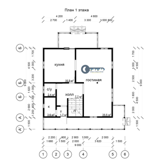 ДЖ-01 ГАБАРИТНЫЕ РАЗМЕРЫ: (10Х7,5М) 1,5 ЭТАЖА, ОБЩАЯ ПЛОЩАДЬ: 191М²