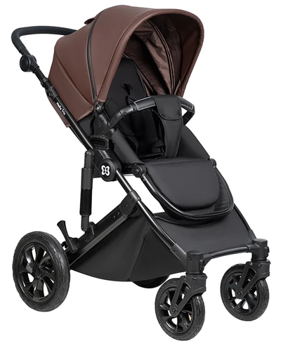 Детская коляска 3 в 1 Farfello Molly Trio Шоколадный (Экокожа)