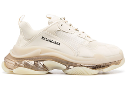 Кроссовки Balenciaga Triple S бежевые на шнуровке