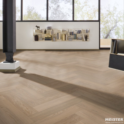 Паркетная доска PS 500 Meister Дуб гармония Жемчужный 8816 в интерьере