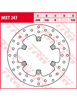 Тормозной диск передний/задний MST247 для Yamaha YZF 600/7550/1000, TDM 850/900 // Ducati Monster 400/600/620/695/750/800/900/916/1000 // MBK // Voxan // Laverda