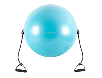 Мяч гимнастический с эспандером "Альфа Каприз" BF-GBE01AB d55см, лазурный