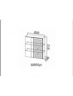 Шкаф навесной 850/912 (угловой со стеклом)
