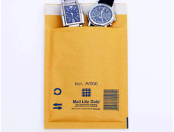 Конверт с пузырчатой пленкой А/000 золотистый (110х160мм) Mail Lite