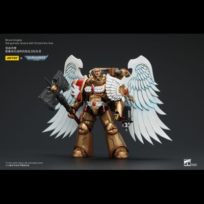 Сангвинарный гвардеец Кровавых Ангелов (Warhammer 40k) - КОЛЛЕКЦИОННАЯ ФИГУРКА 1/18 Blood Angels Sanguinary Guard with Encarmine  Axe (JT6250) - JOYTOY