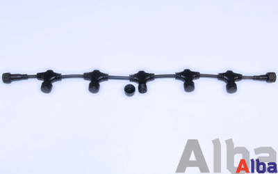 Белт-лайт 2 жилы, 40 см, 50 метров, ЧЕРНЫЙ, 125 шт