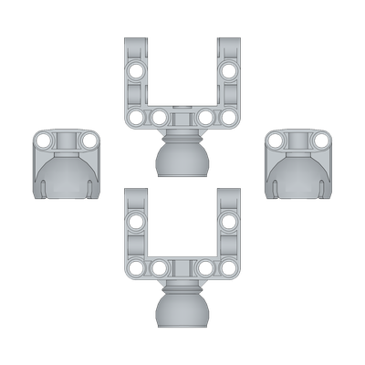 !АНАЛОГ! AN_SSP8 Комплект 4 шт 92910 Steering Ball Joint Large Open with C-Shape Pivot Frame + 92911 Steering Ball Joint Large Receptacle (АНАЛОГ СaDa), Light Bluish Gray / 4 шт.
