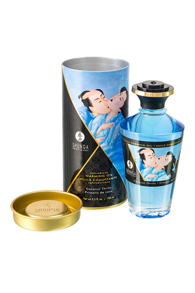 2210 Масло массажное для тела Shunga «Кокосовое волнение», разогревающее, 100 мл.
