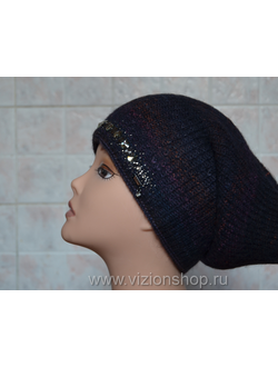 Шапка чулок женская зима 2018 Vizio Италия 5872 синяя