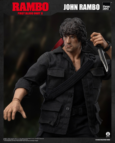 Джон Рэмбо в черном (Сильвестр Сталлоне)  - Коллекционная ФИГУРКА 1/6 scale John Rambo 2.0 (3Z03280W0) - Threezero