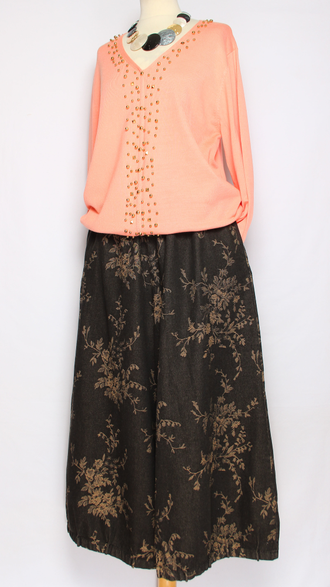 Джемпер-пуловер "Золотые клепки" персик, зеленый, синий р.46-52