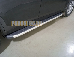 Пороги алюминиевые с пластиковой накладкой 1820 мм ТСС для Haval DARGO 2022-