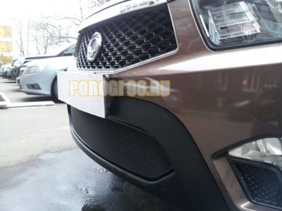 Защита радиатора Ssang Yong Actyon Sport 2012- black