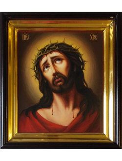 Спаситель в терновом венце. (Господь Вседержитель , Спас). Рукописная икона 27х31см.