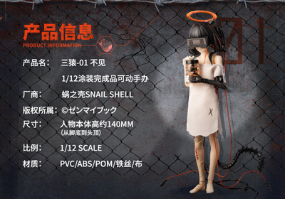 Девочка-киборг (с визором) - Коллекционная фигурка 1/12 SCALE three wise monkeys 01 see no evil (06975212920399) - Snail Shell